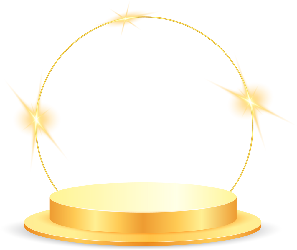 Modern yellow 3d podium